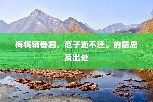梅将辅番君，范子逝不还。的意思及出处