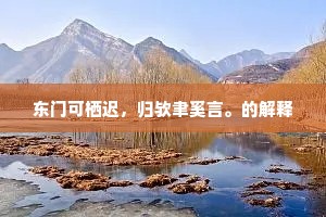 东门可栖迟，归欤聿奚言。的解释
