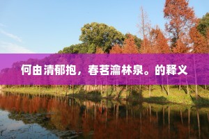 何由清郁抱，春茗瀹林泉。的释义