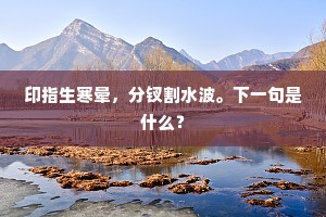 印指生寒晕，分钗割水波。下一句是什么？