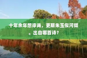 十年余年想谆诲，更期朱玉似河倾。出自哪首诗？
