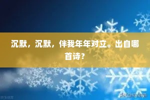 沉默，沉默，伴我年年对立。出自哪首诗？