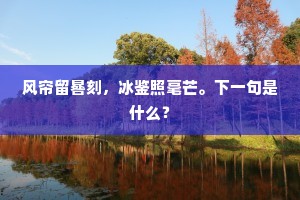 风帘留晷刻，冰鉴照毫芒。下一句是什么？