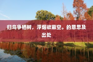 归鸟争栖树，浮烟欲蔽空。的意思及出处