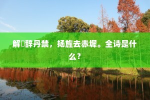 解韨辞丹禁，扬旌去赤墀。全诗是什么？