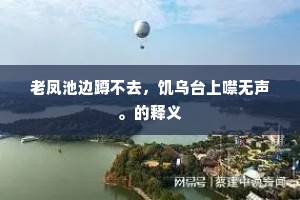 老凤池边蹲不去，饥乌台上噤无声。的释义