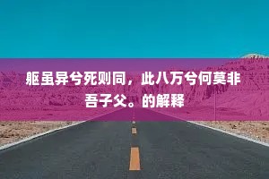 躯虽异兮死则同，此八万兮何莫非吾子父。的解释