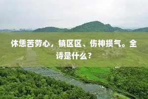 休恁苦劳心，镇区区、伤神损气。全诗是什么？