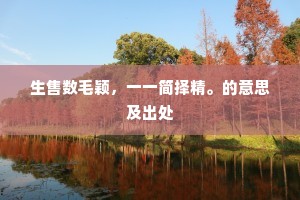 生售数毛颖，一一简择精。的意思及出处