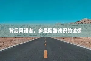 背后风语者，多是陌路浅识的镜像