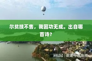 尔贫技不售，我因功无成。出自哪首诗？