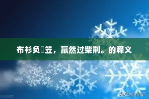 布衫负篛笠，羸然过柴荆。的释义