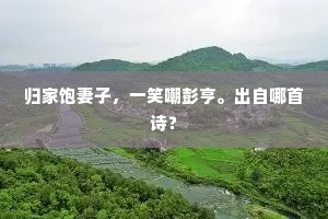 归家饱妻子，一笑嘲彭亨。出自哪首诗？