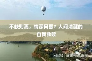 不缺则离，情深何寄？人间清醒的自我救赎