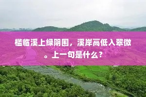 槛临溪上绿阴围，溪岸高低入翠微。上一句是什么？