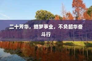 二十芳华，燃梦事业，不负韶华奋斗行