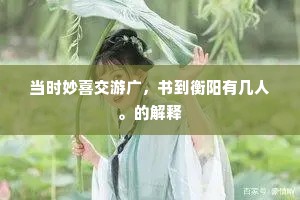 当时妙喜交游广，书到衡阳有几人。的解释