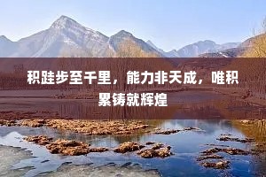 积跬步至千里，能力非天成，唯积累铸就辉煌