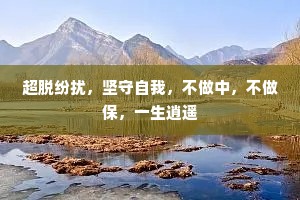 超脱纷扰，坚守自我，不做中，不做保，一生逍遥