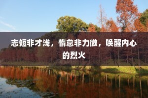 志短非才浅，惰怠非力微，唤醒内心的烈火