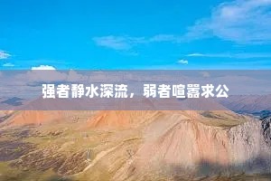 强者静水深流，弱者喧嚣求公