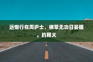 远惭行在周庐士，横草无功日晏眠。的释义