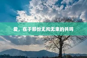 爱，在于那份无拘无束的共鸣