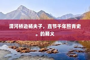 渭河桥边杨夫子，直节千年照青史。的释义