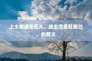 上士相逢击石火，迸出流星眨眼过。的释义