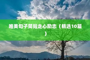 唯美句子简短走心励志（精选10篇）