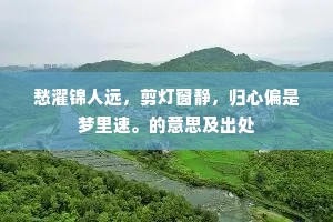 愁濯锦人远，剪灯窗静，归心偏是梦里速。的意思及出处
