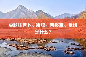 更题柱曾卜。凄独。带移束。全诗是什么？