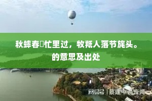 秋蟀春鹒忙里过，牧羝人落节旄头。的意思及出处