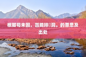 根脚苟未固，岂能排澒洞。的意思及出处