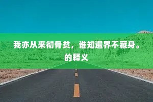 我亦从来彻骨贫，谁知遍界不藏身。的释义