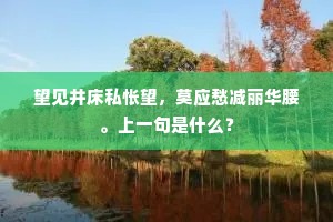 望见井床私怅望，莫应愁减丽华腰。上一句是什么？
