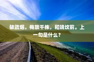 破疏烟。梅放千株，和靖坟前。上一句是什么？