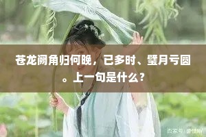 苍龙阙角归何晚，已多时、璧月亏圆。上一句是什么？