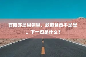 首阳亦属周疆里，敢道食薇不是恩。下一句是什么？