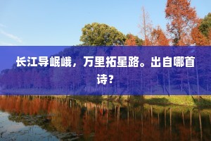 长江导岷峨，万里拓星路。出自哪首诗？