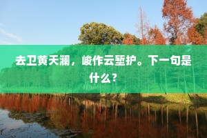 去卫黄天澜，峻作云堑护。下一句是什么？