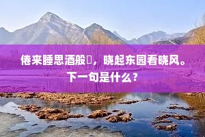倦来睡思酒般醲，晓起东园看晓风。下一句是什么？