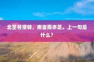 北至晷渐转，南亩雨亦足。上一句是什么？