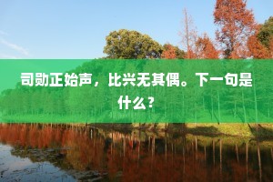 司勋正始声，比兴无其偶。下一句是什么？