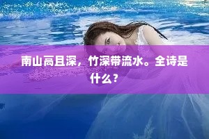 南山高且深，竹深带流水。全诗是什么？