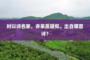 时以诗名家，亦来质疑似。出自哪首诗？