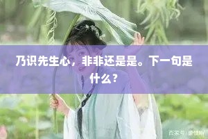 乃识先生心，非非还是是。下一句是什么？