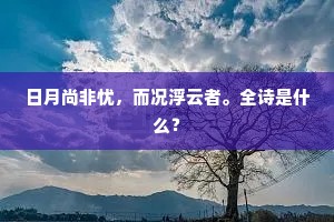 日月尚非忧，而况浮云者。全诗是什么？