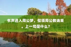 书声透入周公梦，似领周公教诲来。上一句是什么？