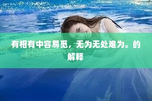 有相有中容易觅，无为无处难为。的解释